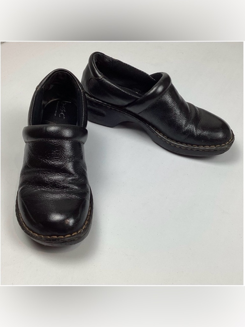b.o.c. Clogs Black Leather 10M